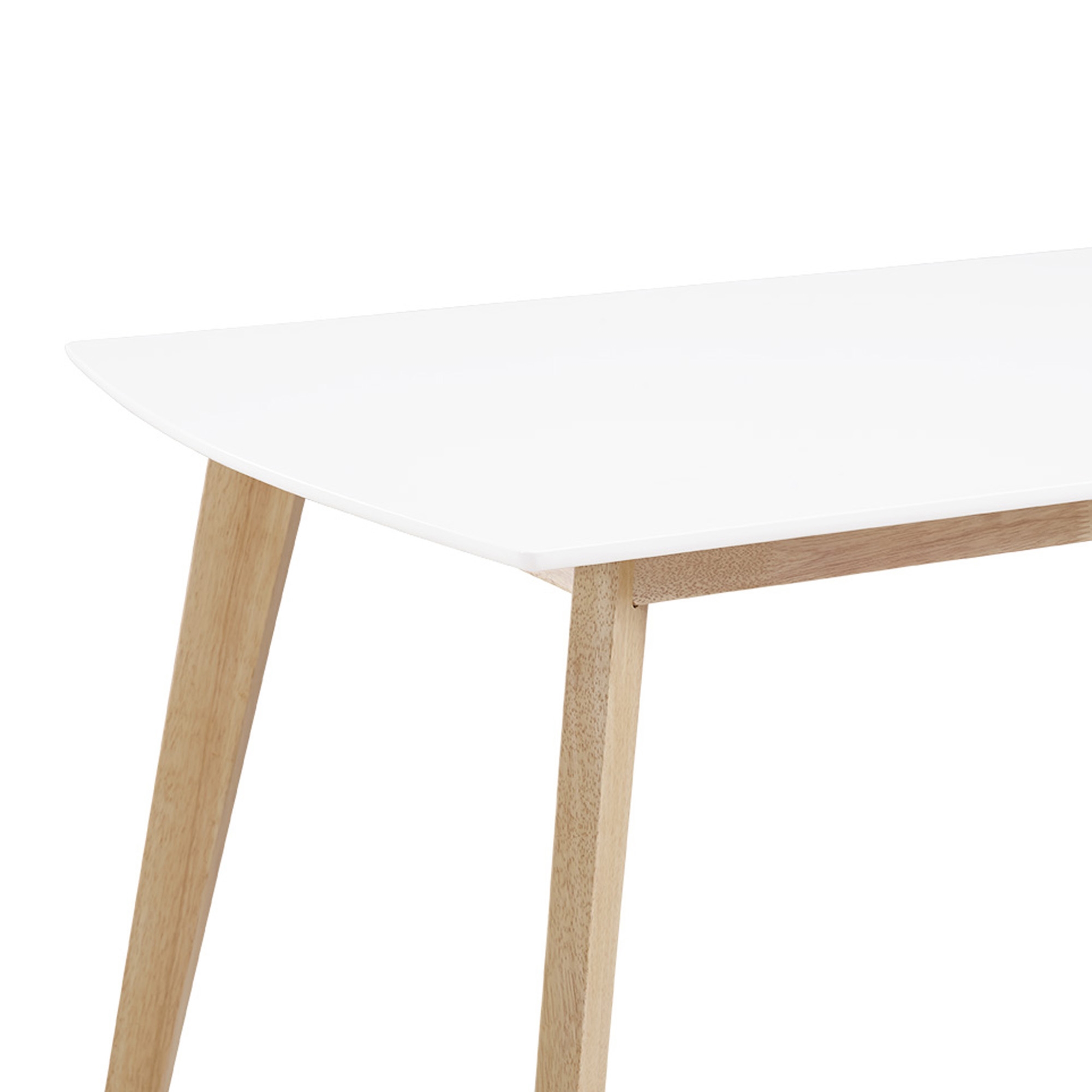 60" Mid Century Modern Wood Dining Table - White/Natural - Image 5