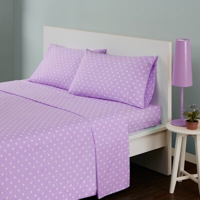 Glaude 180 Thread Count Polka Dots 100% Cotton Percale Sheet Set - Image 0