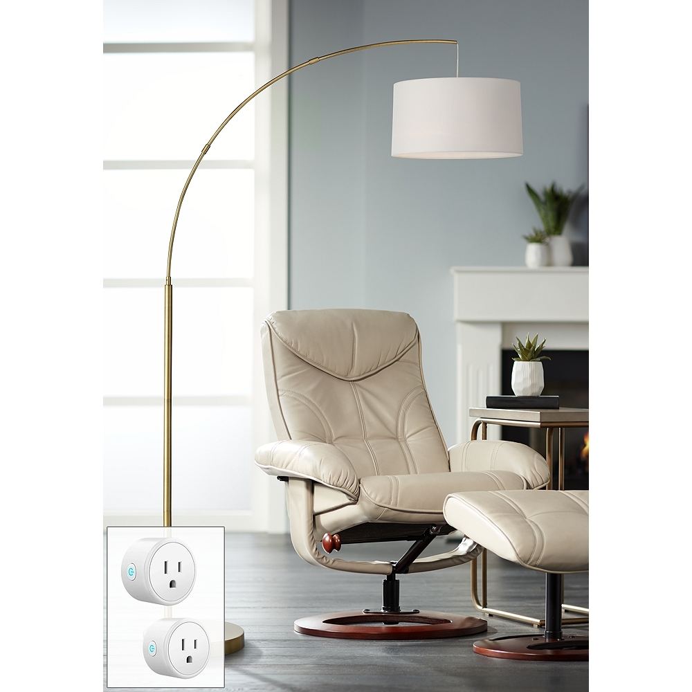 360 Lighting Cora 72" Brass Metal Arc Floor Lamp with Smart Socket - Image 0