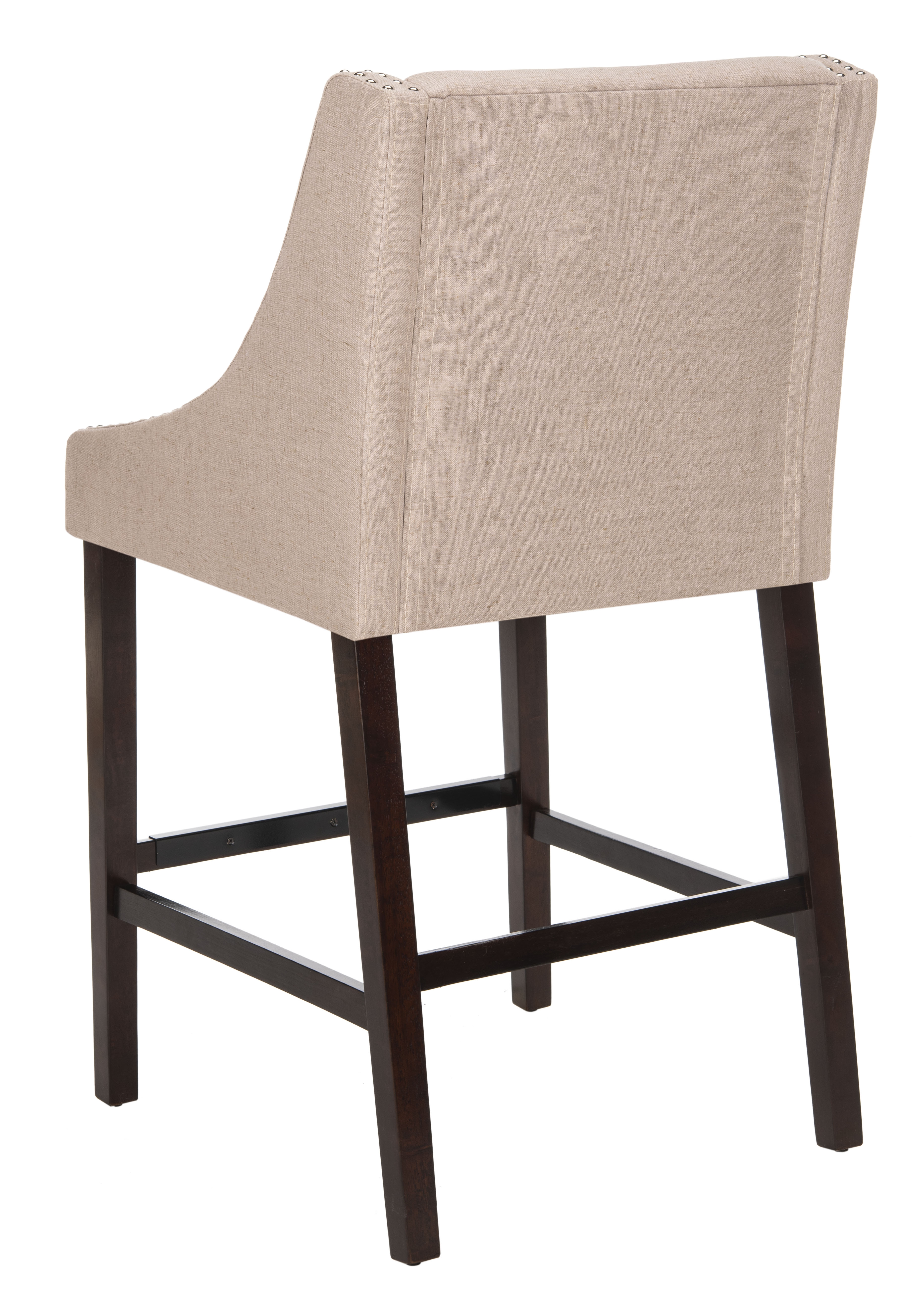 Dylan Bar Stool - Taupe/Espresso - Safavieh - Image 4