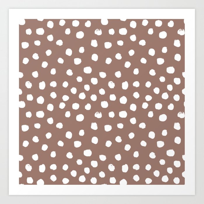 Painted Dots - Mocha, Brown, Earth Tones, Neutral, Fall, October, Painterly, Earthy, Boho Art Print by Charlottewinter - X-Small - Image 0