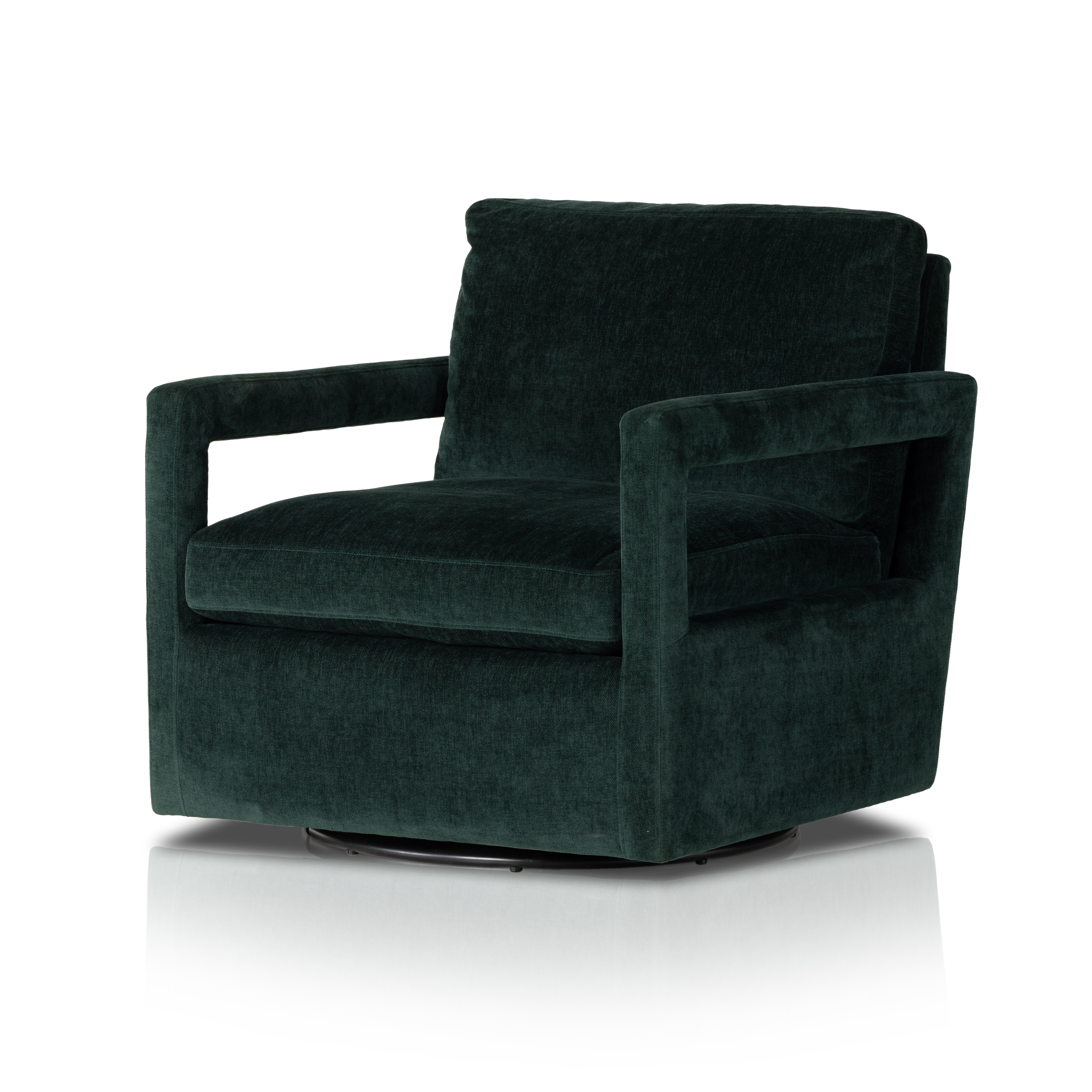 Olson Swivel Chair-Emerald Worn Velvet - Image 0