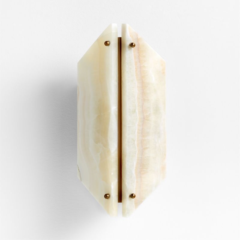 Vivien Onyx Cream Stone Wall Sconce Light Set of 2 - Image 2