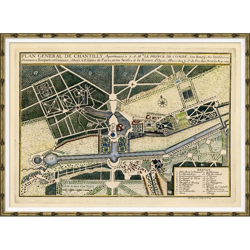 Soicher Marin 18th Century French Garden Plans Horizontal by Charlotte Moss - Picture Frame Graphic Art Print on Paper - Image 0