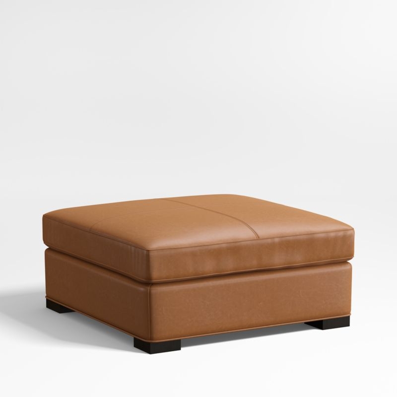 Axis Classic Leather Square Cocktail Ottoman - Image 1