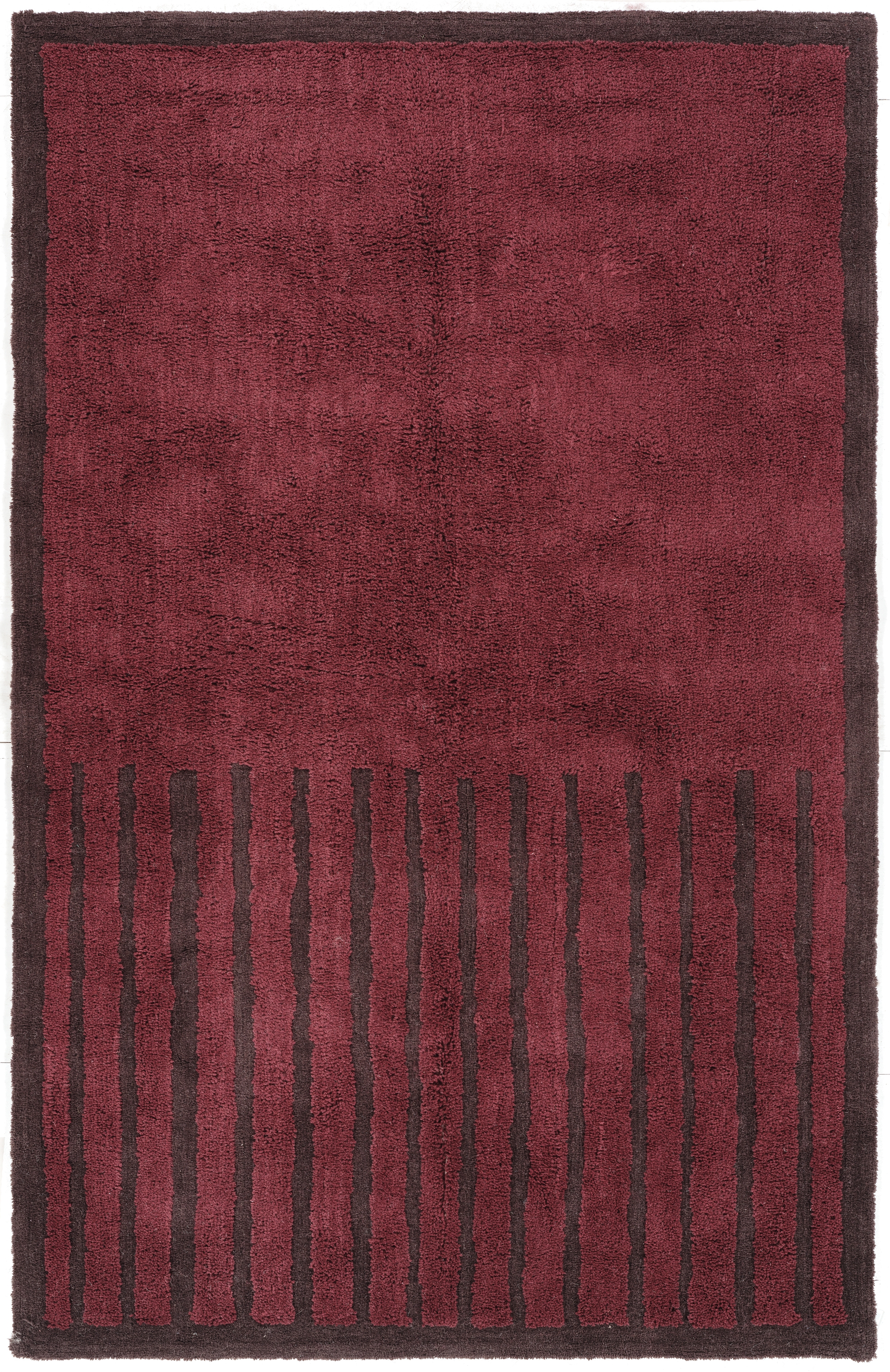 Noya AIB07 Handmade Solid Purple and Red Area Rug (7'9"x9'9") - Image 0