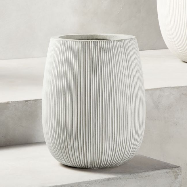Pod Grey Cement Indoor/Outdoor Planter Medium - Image 0