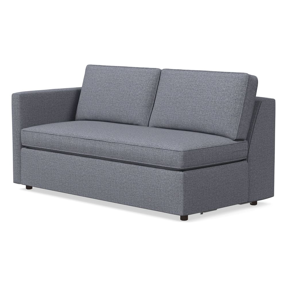 Harris Petite Left Arm 65" Sofa Bench, Poly, Performance Yarn Dyed Linen Weave, Graphite, Concealed Supports - Image 0
