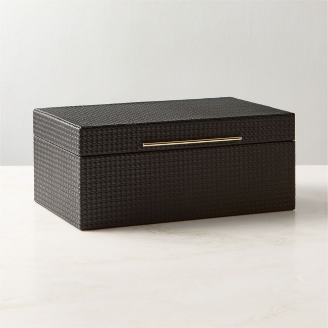 Marcus Black Leather Storage Box Small - Image 0