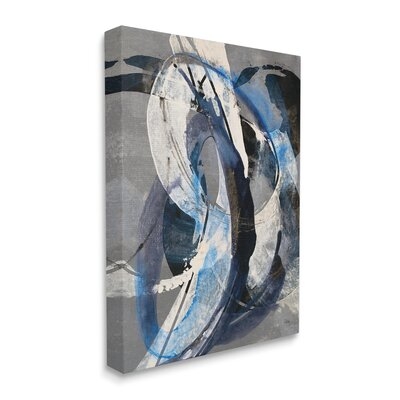 Aquatic Themed Fluid Abstraction White Blue Paint Swirls - Image 0