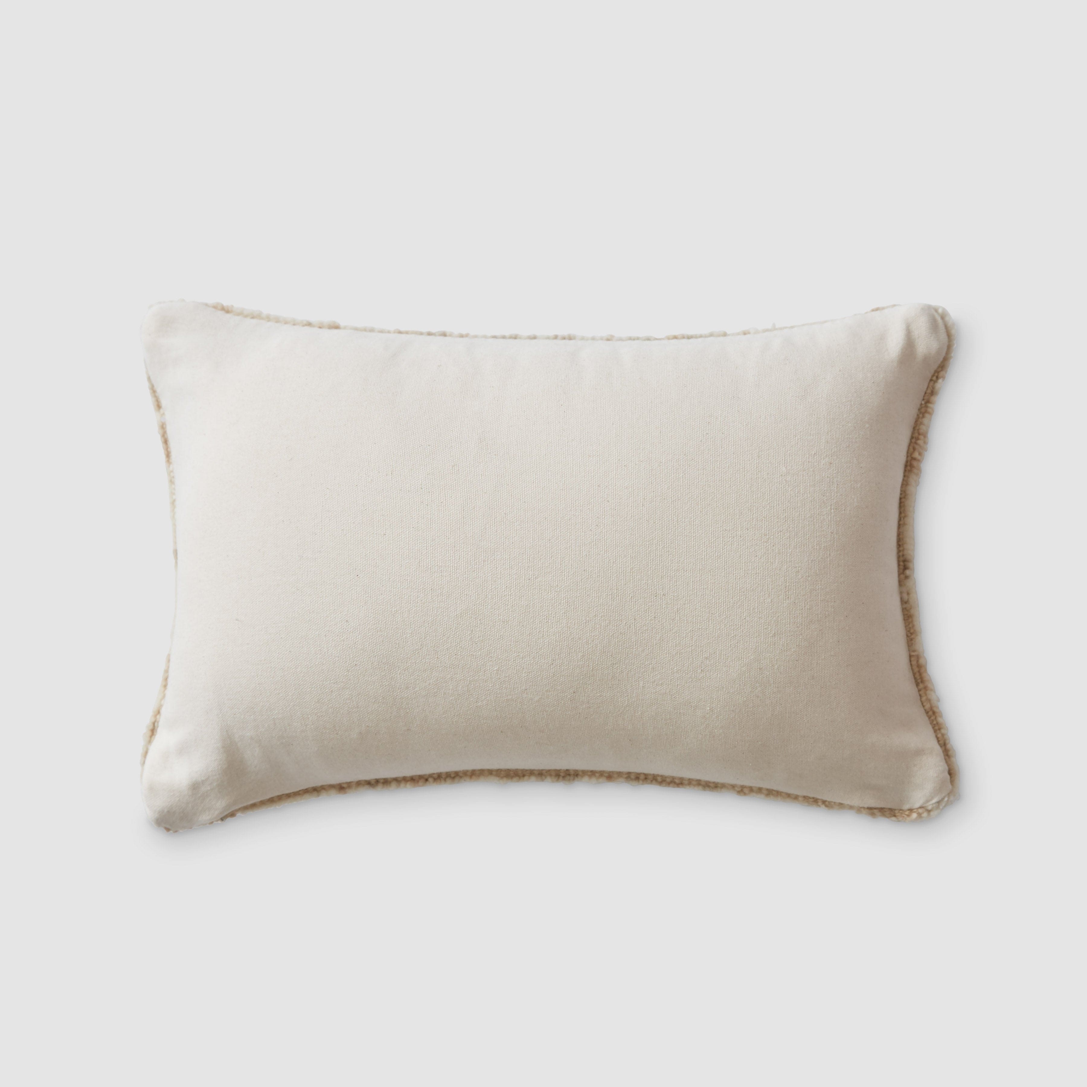 The Citizenry Akira Hand-Knotted Lumbar Pillow | 12" x 20" | Sand - Image 3
