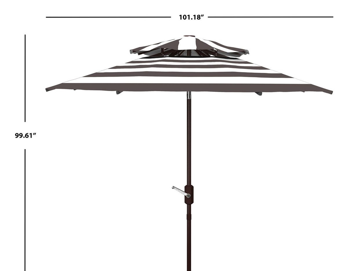 Iris Fashn 9Ft Dbltop Umbrella - Grey/White - Safavieh - Image 5