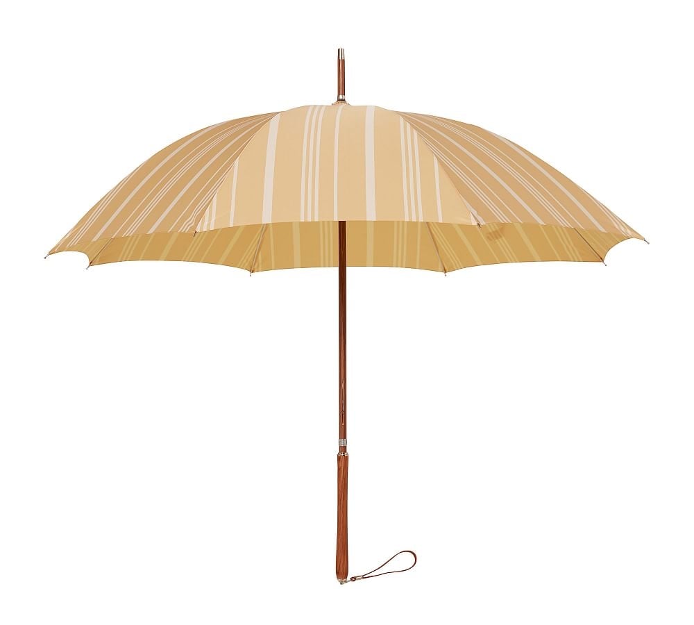 St. Tropez Rain Umbrella, 37"W x 41"H, Vintage Yellow Stripe - Image 0