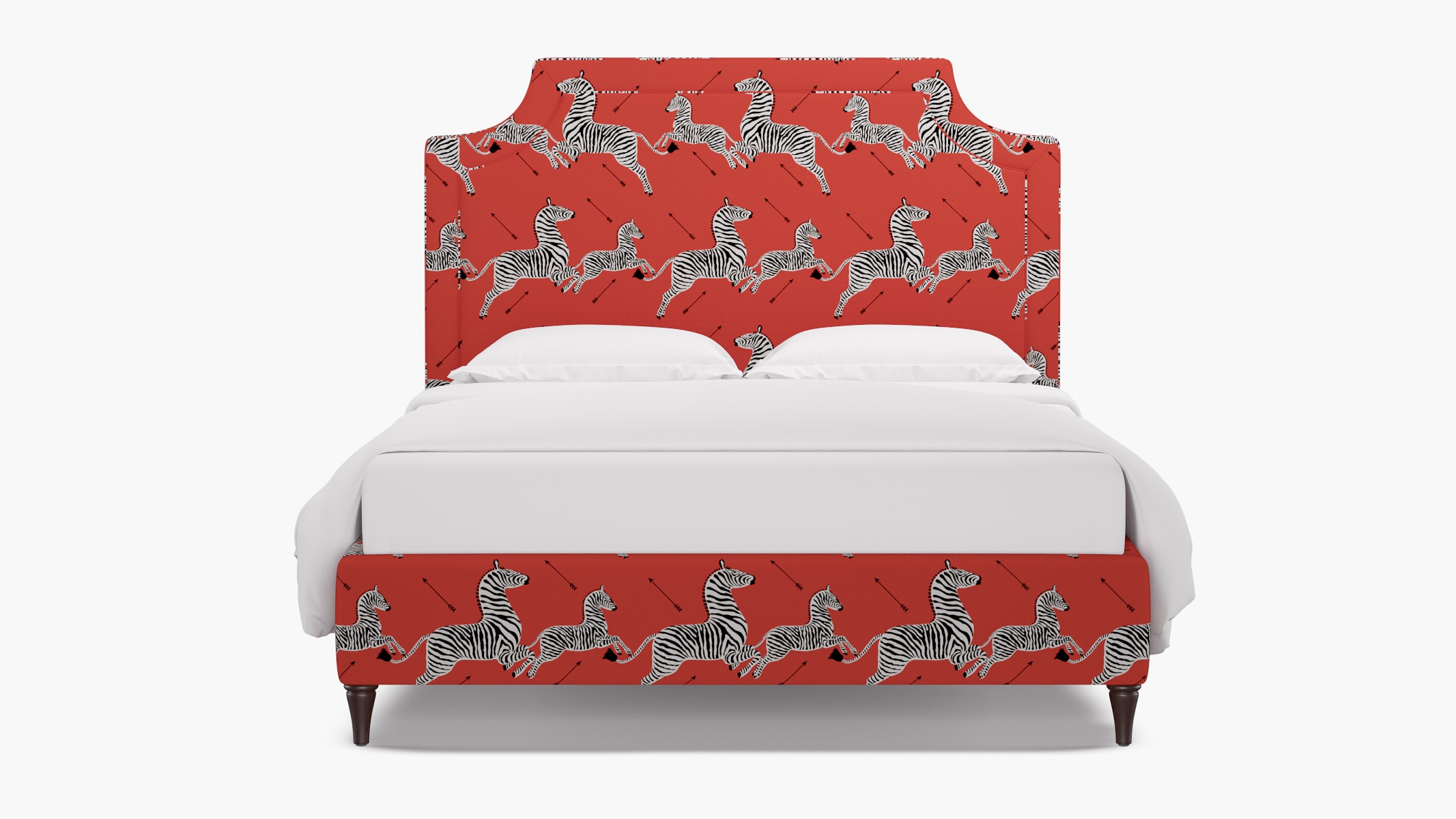 Deco Bed, Coral Zebra, Espresso Decorative Tapered Leg, Twin - Image 0