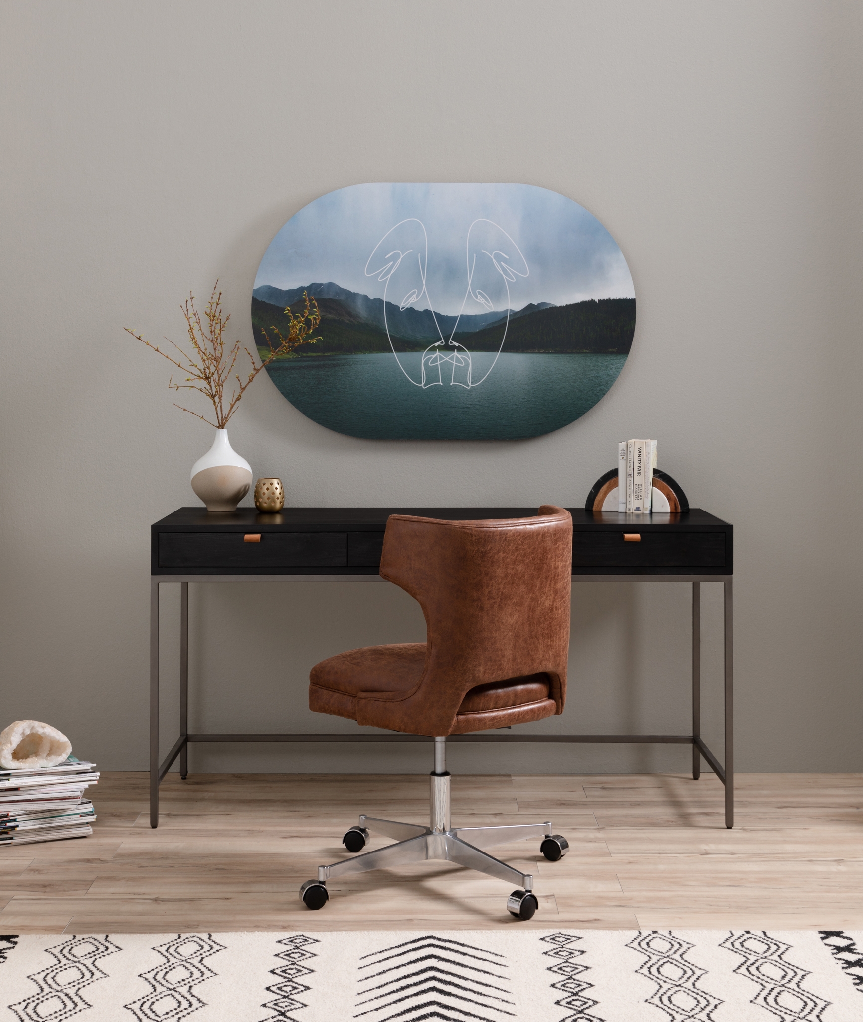 Trey Modular Writing Desk-Black Wash Pop - Image 15