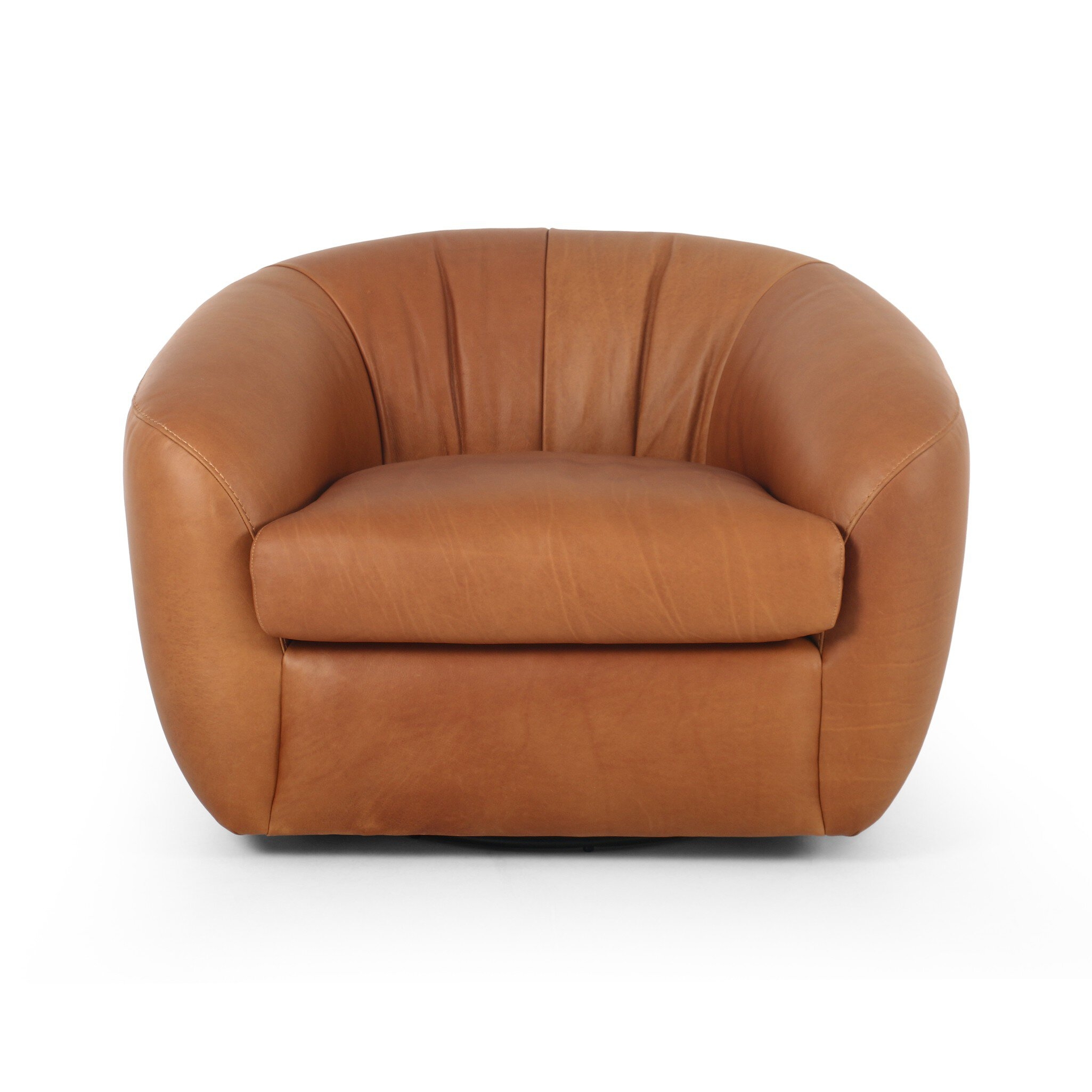 Saldana Swivel Chair - Lorento Cognac - Image 0