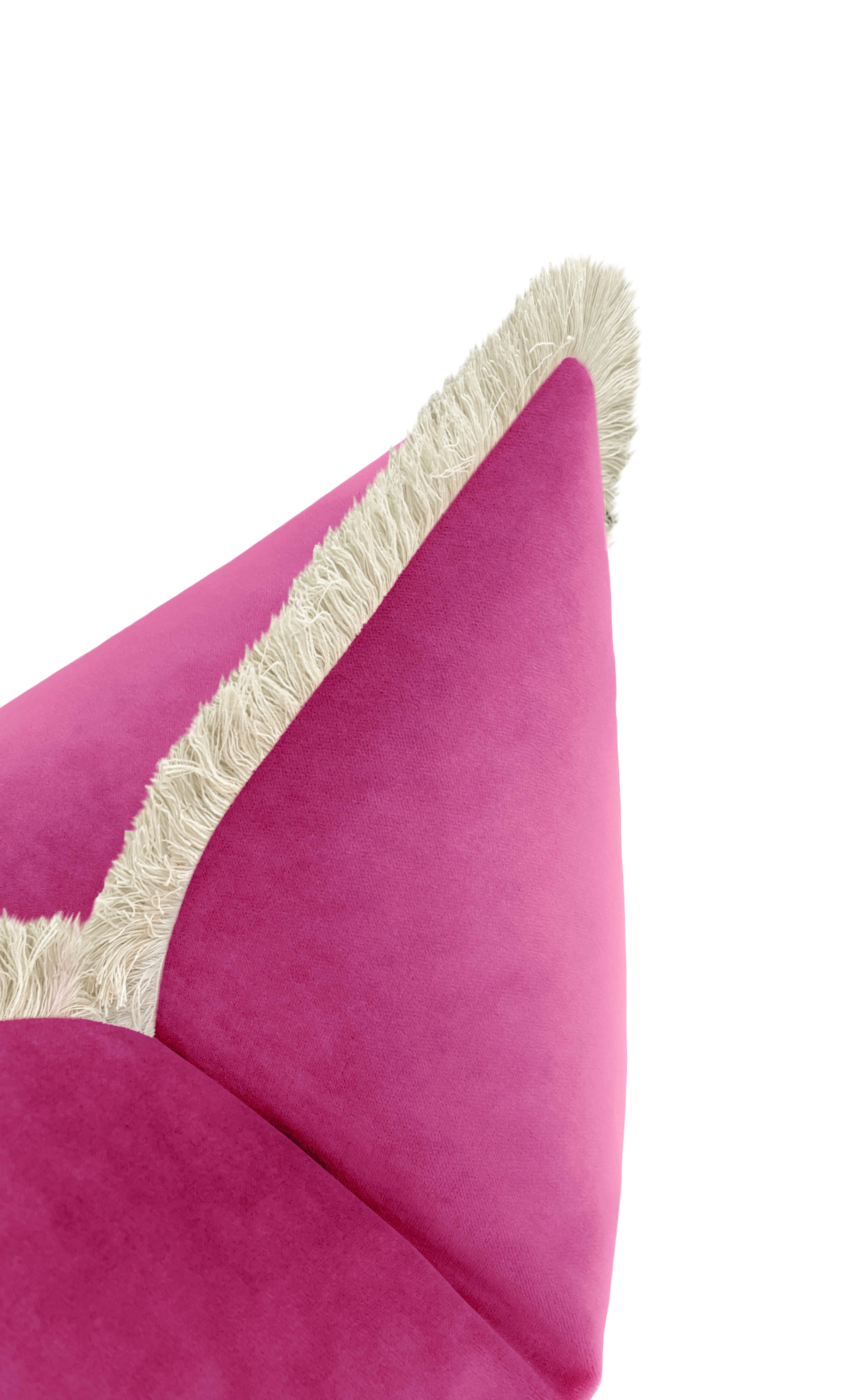 SOCIETY VELVET // CERISE - 20” X 26” STANDARD SHAM / Knife Edge - Image 4