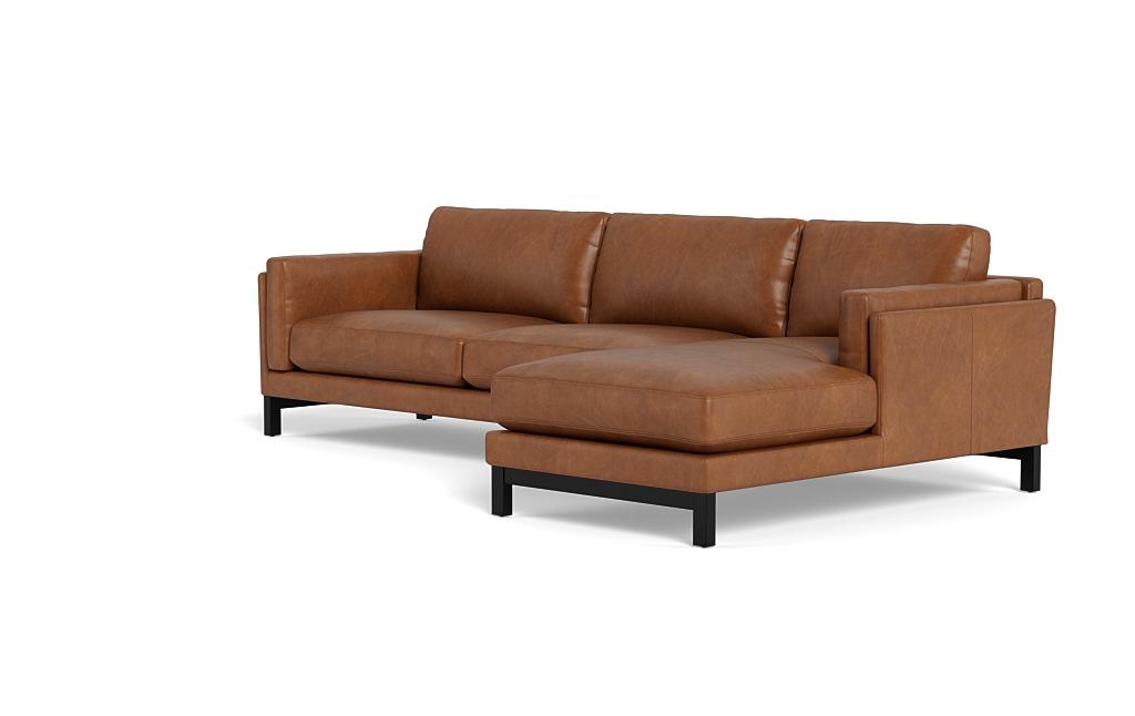 Gaby Leather 3-Seat Right Chaise Sectional - Image 2