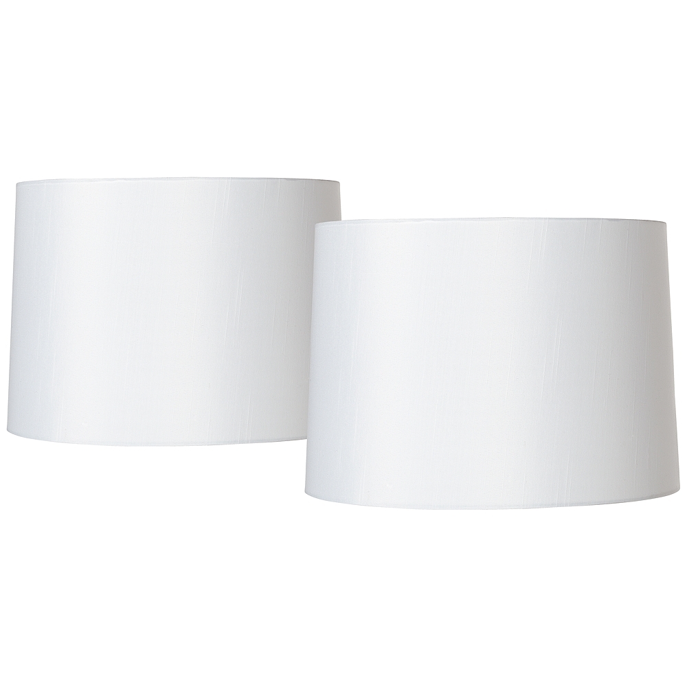 Springcrest White Tapered Drum Lamp Shades 13x14x10 (Spider) Set of 2 - Image 0