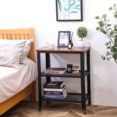 17 Stories Industrial 3-Tier End Table, Side Table With Storage Shelf - Image 0