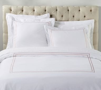 Gray Mist Pearl Organic Percale Duvet Cover, King/Cal. King - Image 4