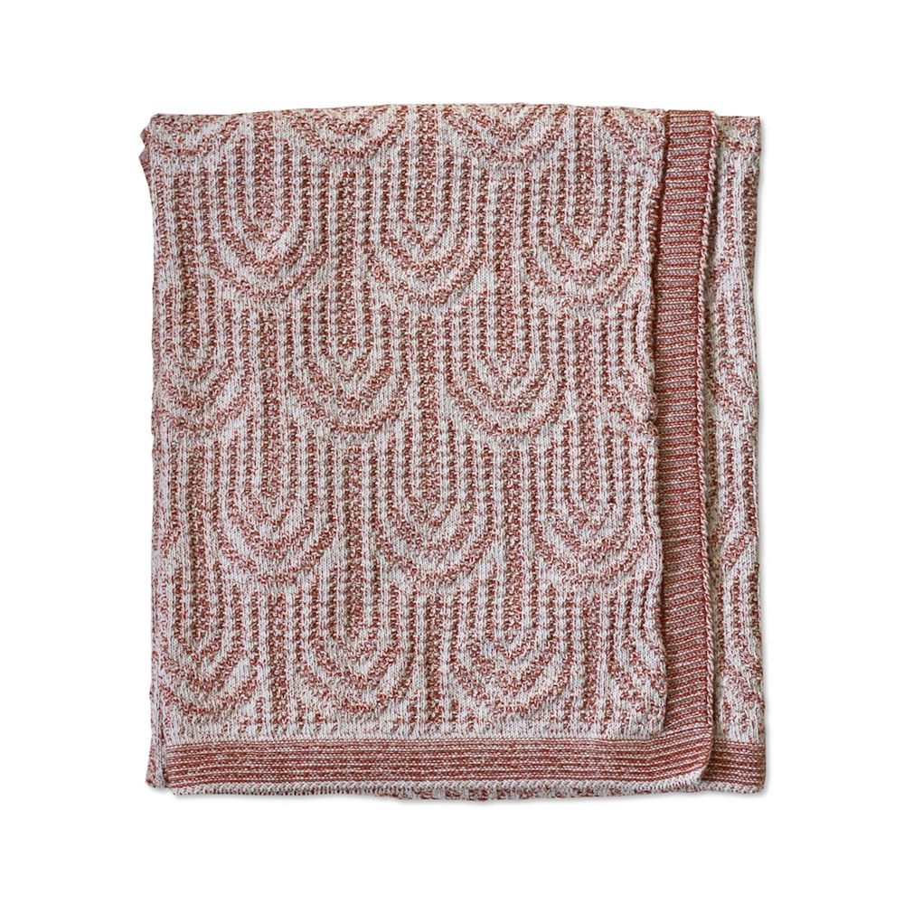 Arch Texture Cotton Terracotta Recycled Cotton Throw - Image 0
