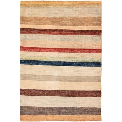 One-of-a-Kind Pillager Hand-Knotted Beige 5'6" x 8'4" Wool Area Rug - Image 0