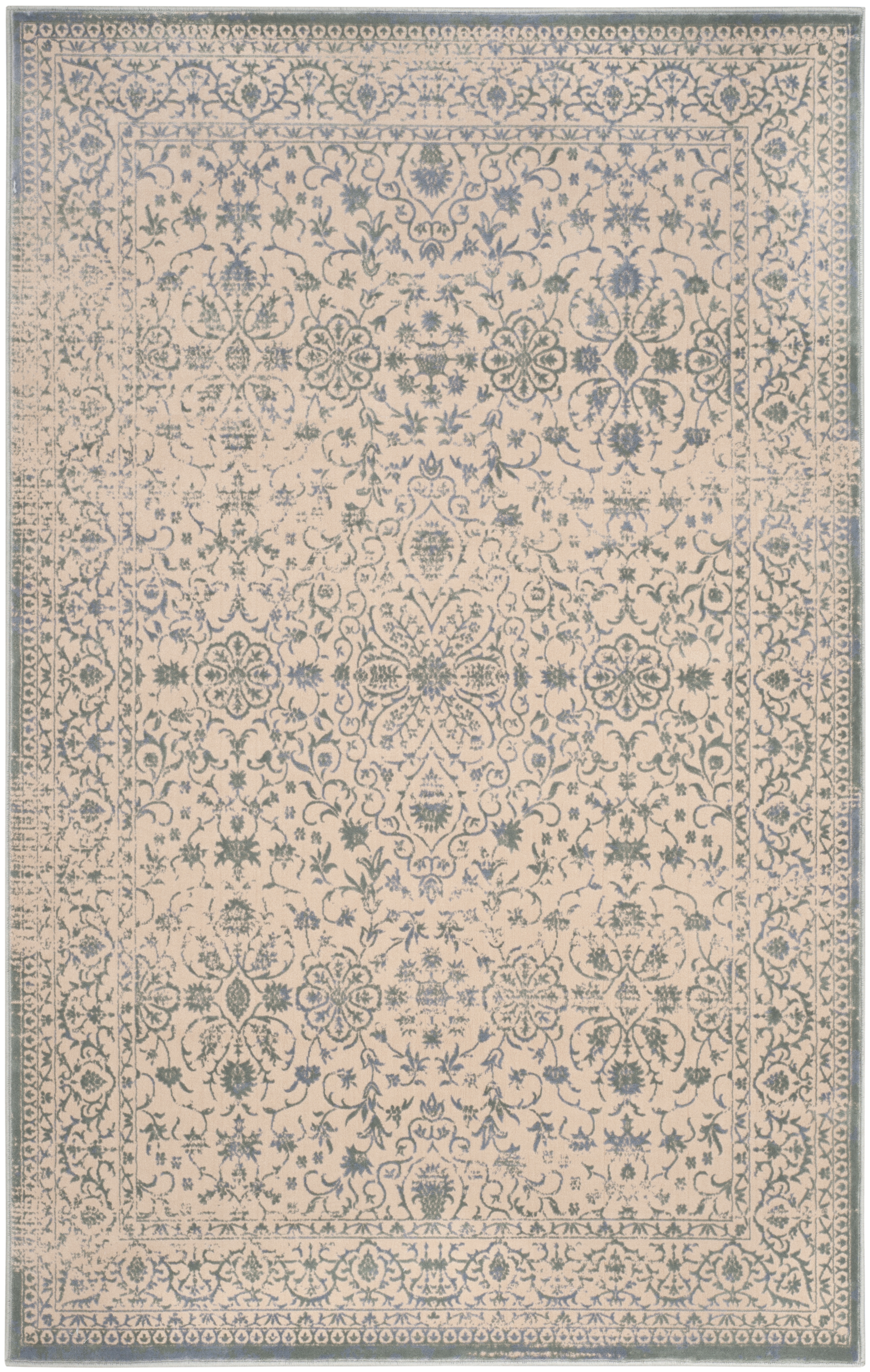 Arlo Home Woven Area Rug, BRL504A, Cream/Sage,  4' X 6' - Image 0