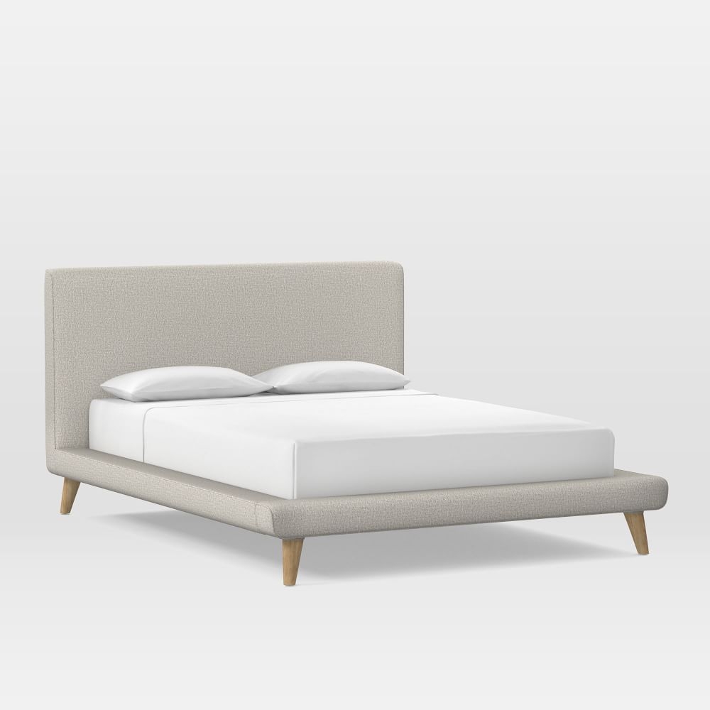 Mod Upholstered Bed, King, Twill, Dove - Image 0