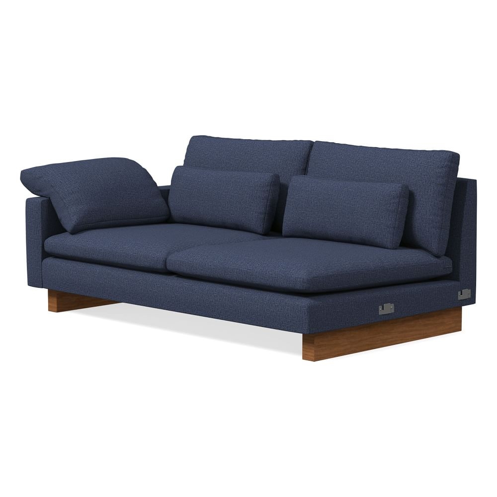 Harmony XL Left Arm 2.5 Seater Sofa, Down Blend, Deco Weave, Midnight, Dark Walnut - Image 0