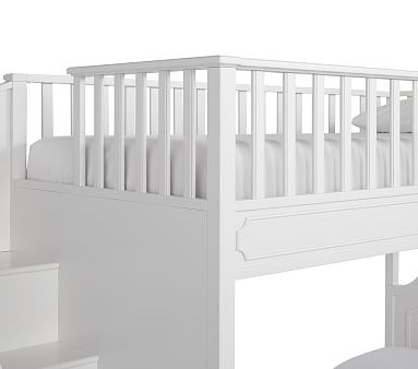 Ava Regency Twin-Over-Full Stair Bunk Bed, Simply White, In-Home Delivery - Image 1