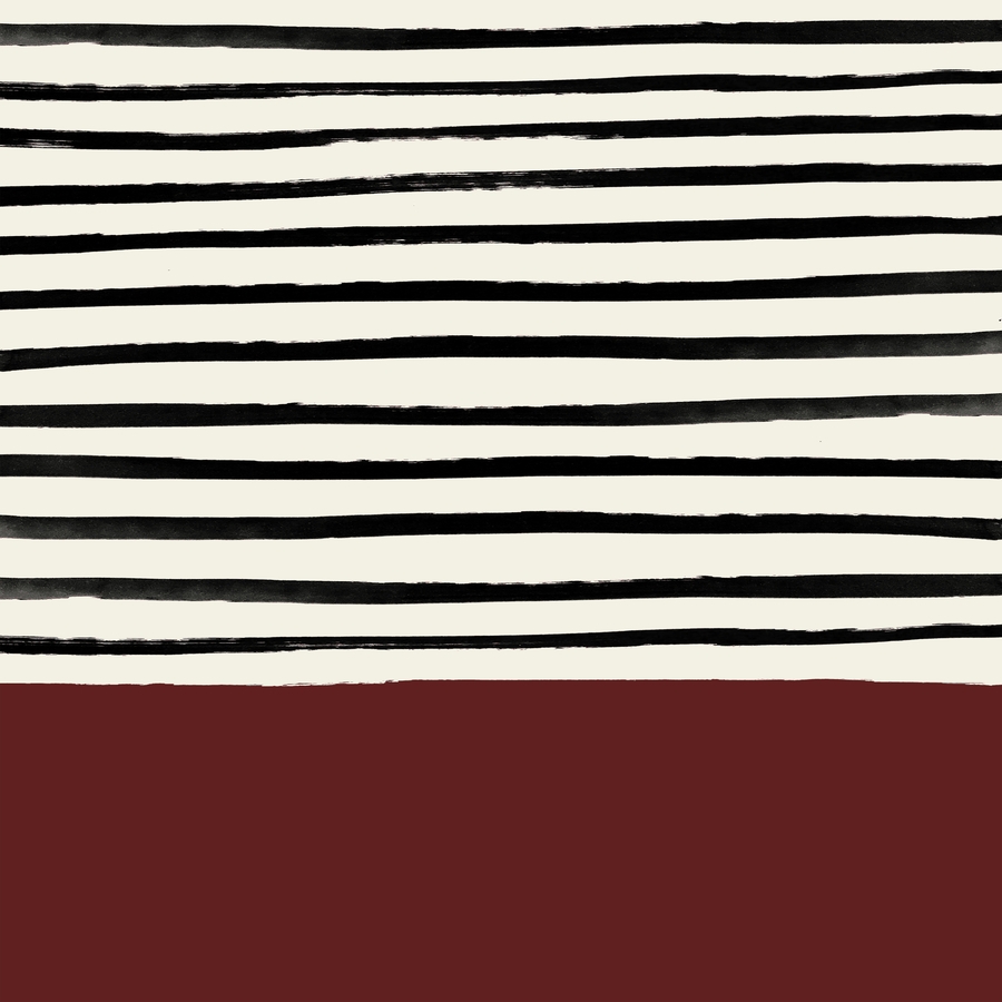 Dark Ruby & Stripes Art Print by Leah Flores - LARGE - Image 1
