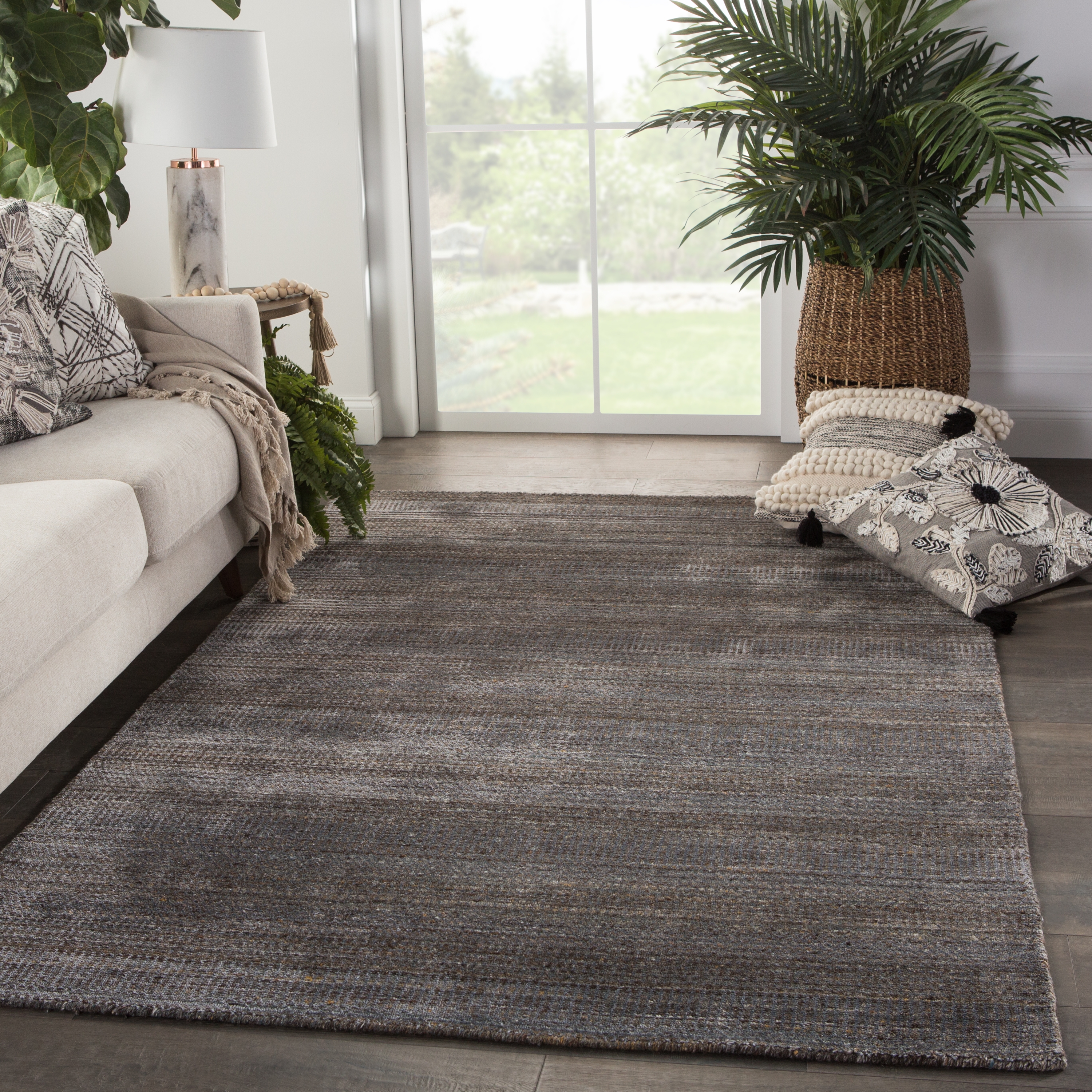 Minuit Handmade Geometric Gray/ Blue Runner Rug (3'X12') - Image 4