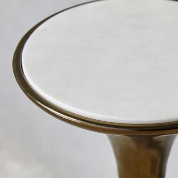 Silhouette Drink Table Drink Table Dark Bronze/White Marble, 7.25"d - Image 3