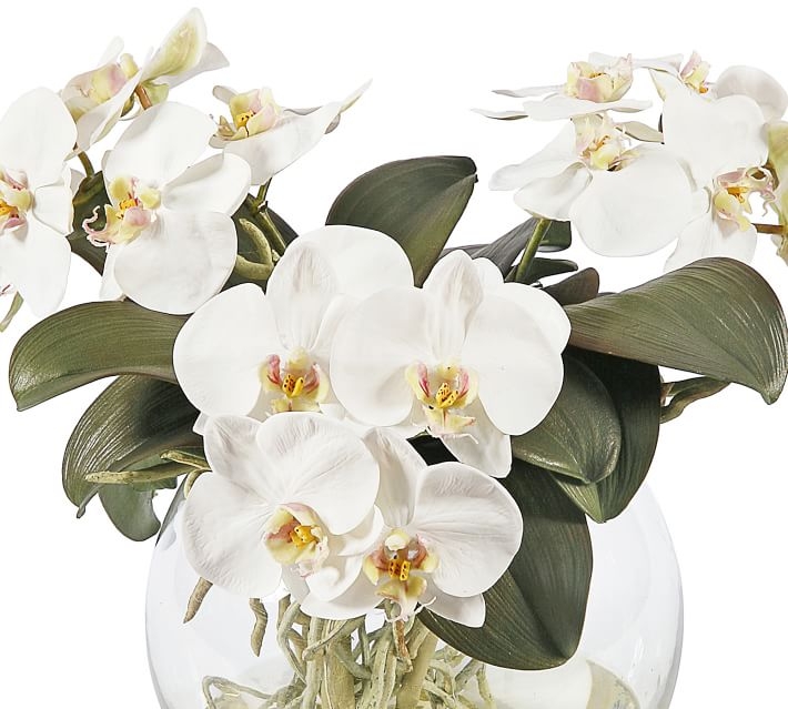 Faux Orchid Phalaenopsis Arrangement in Pot - Image 1