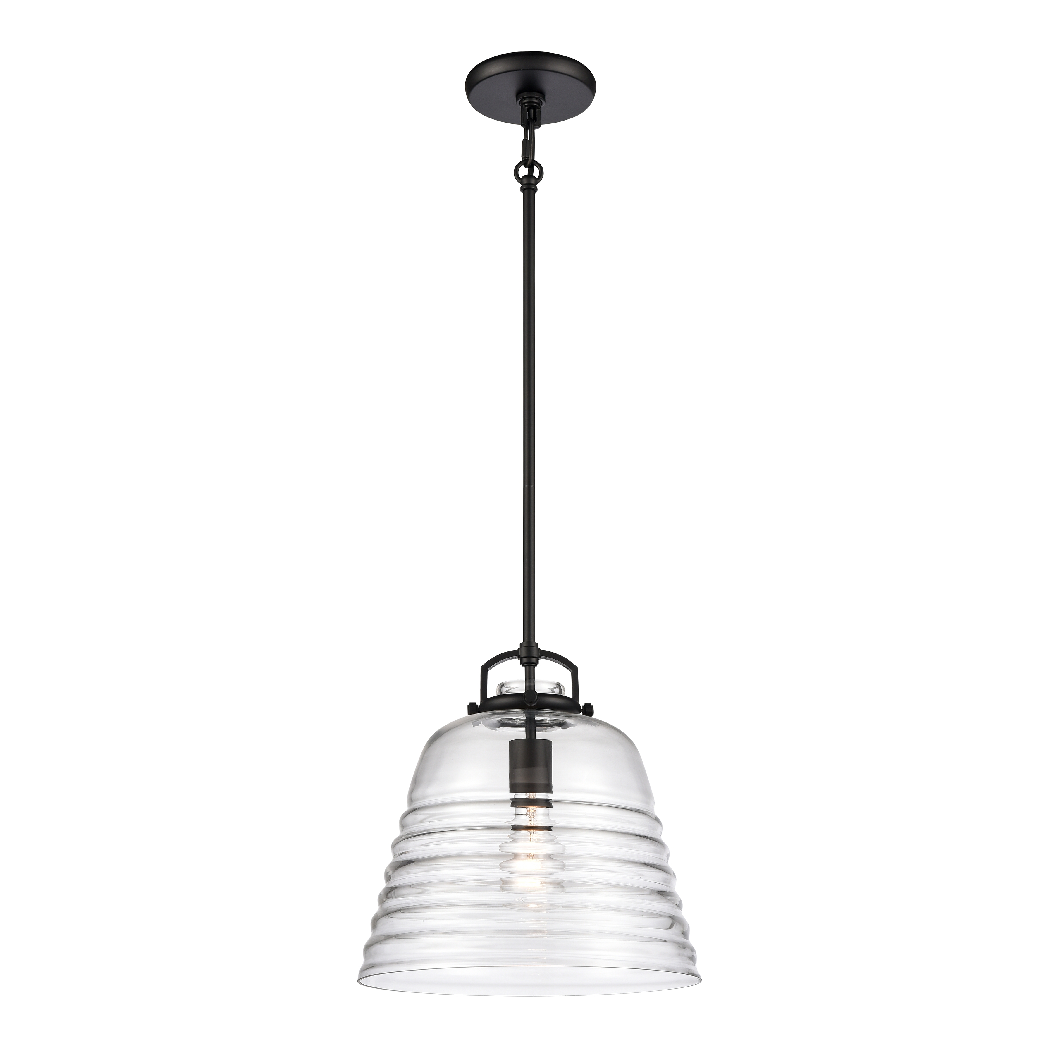 Current 12'' Wide 1-Light Pendant - Matte Black - Image 0