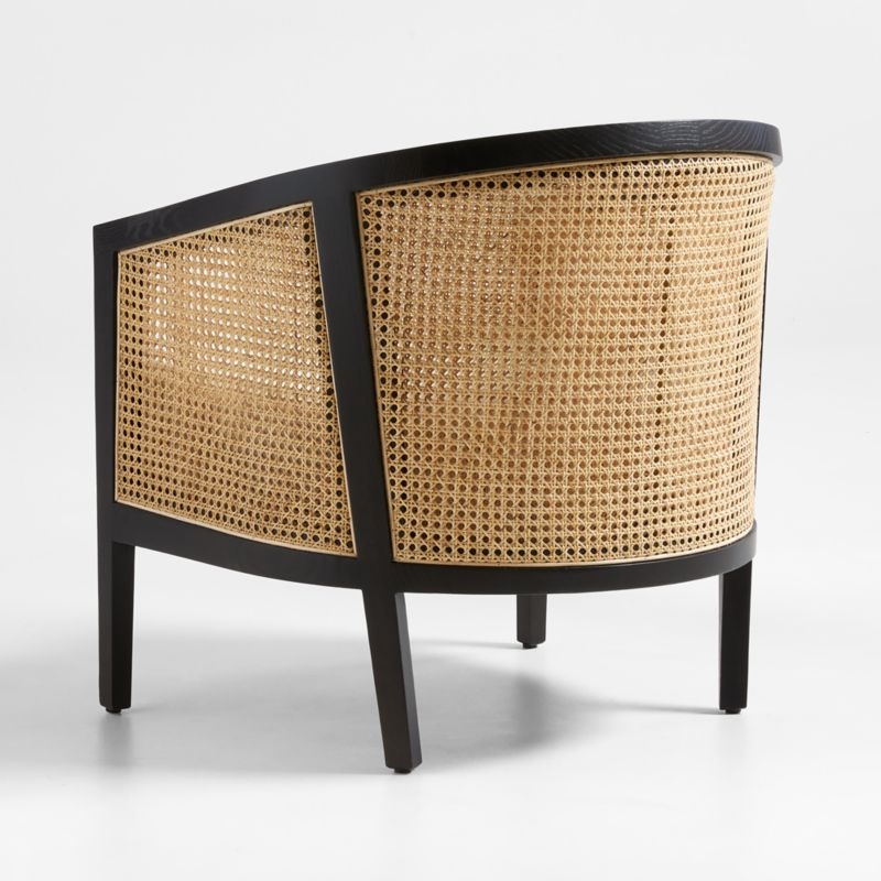 Ankara Black Cane Chair with Ivory Cushion - Image 4