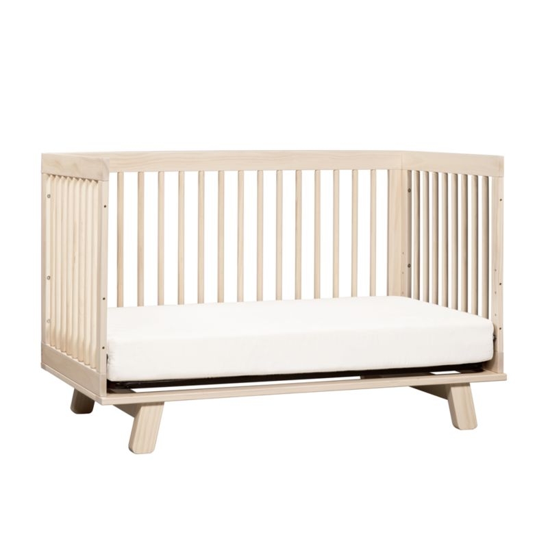 Babyletto Hudson Washed Natural Wood 3-in-1 Convertible Baby Crib with Toddler Bed Conversion Kit - Image 2
