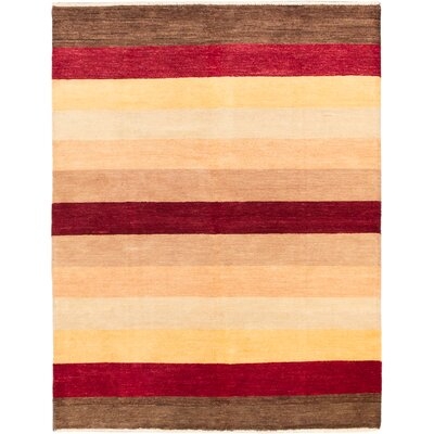 One-of-a-Kind Agu Hand-Knotted Dark Red/Yellow/Brown 5'1" x 6'8" Wool Area Rug - Image 0