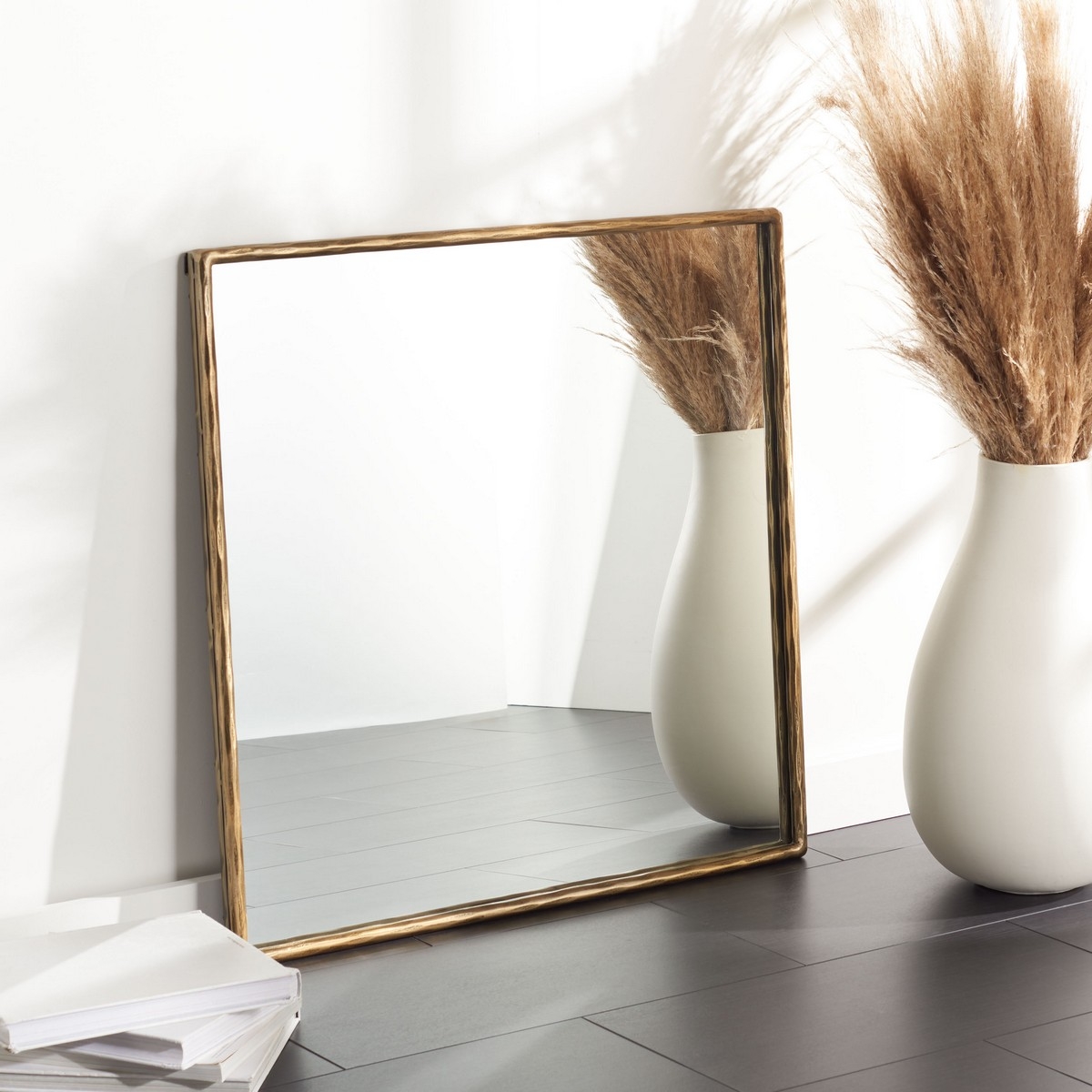 Yvette Square Metal Mirror - Brass - Image 1