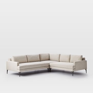 Andes Sectional Set 07: Left Arm 2.5 Seater Sofa, Corner, Right Arm 2 Seater Sofa, Poly , Twill, Dove, Dark Pewter - Image 0