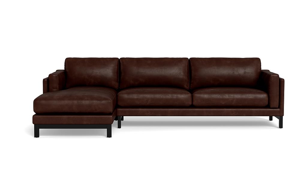 Gaby Leather 3-Seat Left Chaise Sectional - Image 0