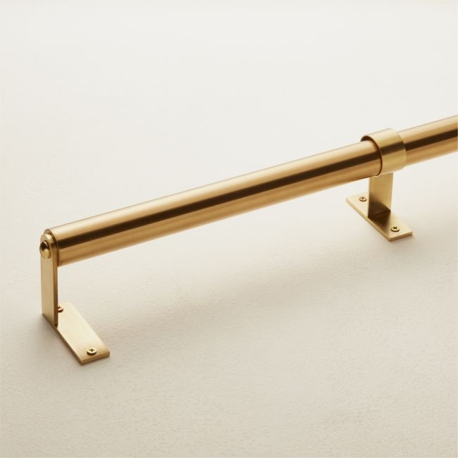 Essential Brushed Brass Curtain Rod 44"–88"x1.25" - Image 0