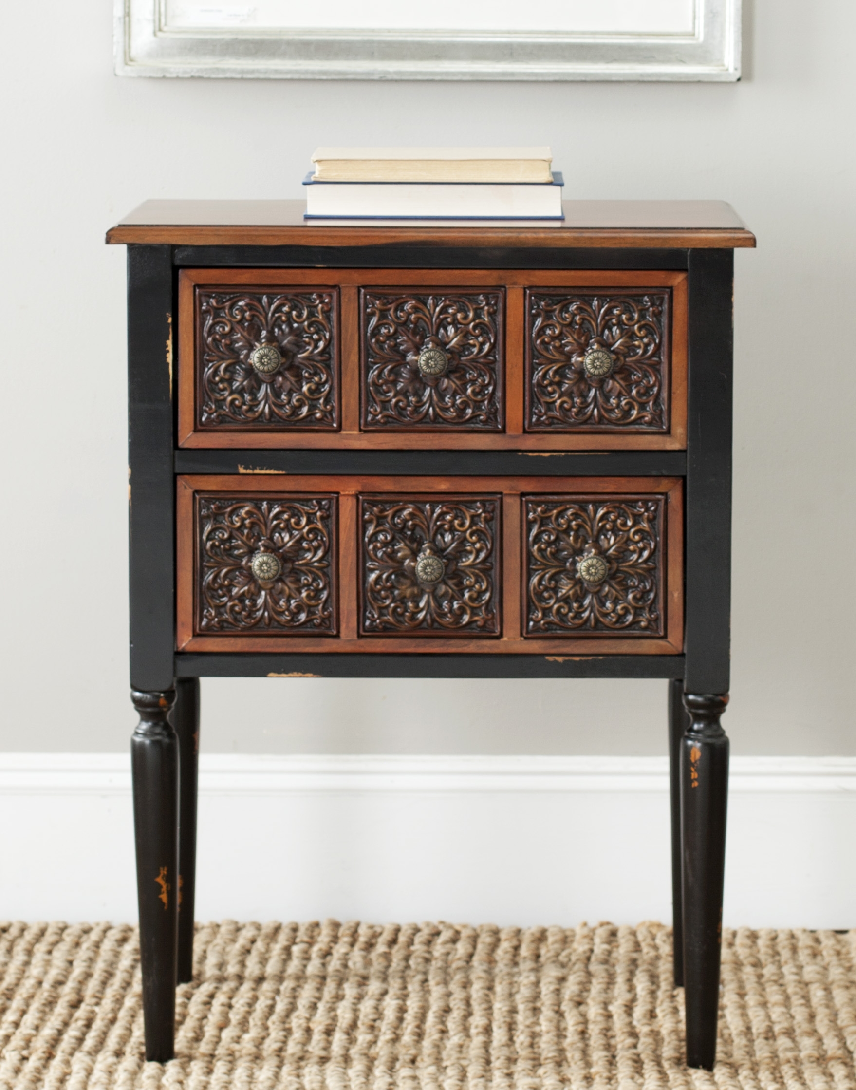 Kenneth 2 Drawer Side Table - Dark Brown - Safavieh - Image 0