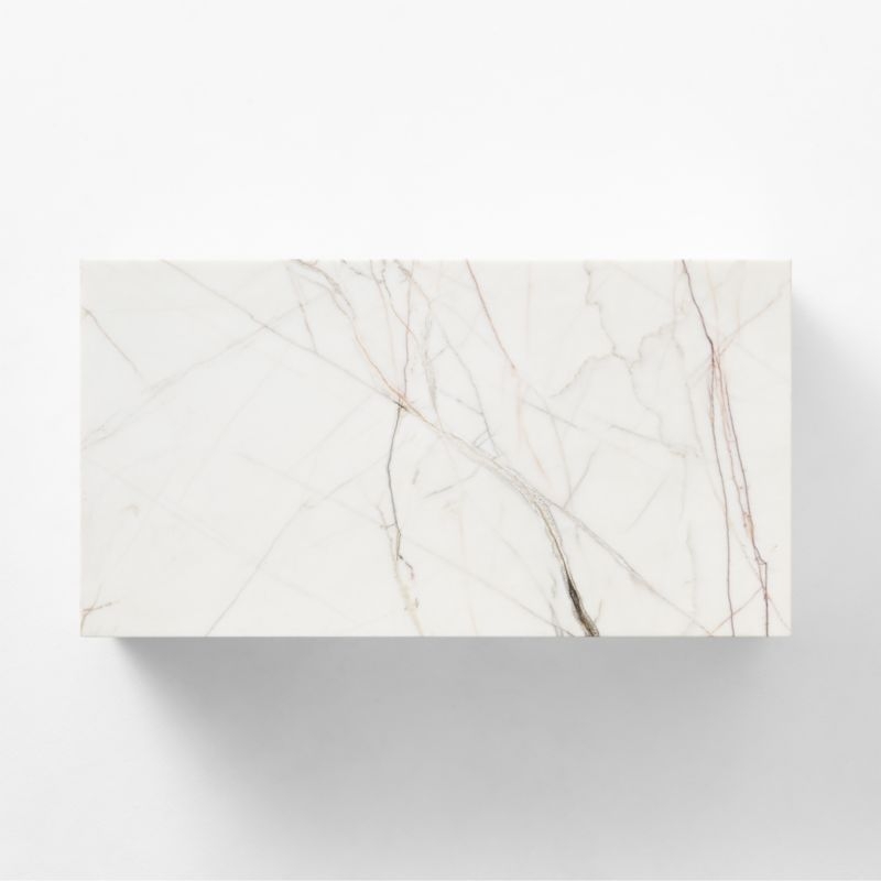 Ilise 50" White Marble Indoor/Outdoor Coffee Table - Image 5