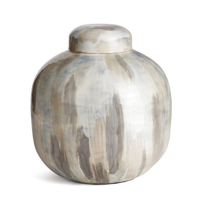 Millicent White Pearl 14" Metal Jar - Image 0