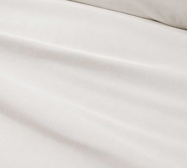 Soft Washed Organic Percale Duvet Cover, King/Cal. King, White - Image 1