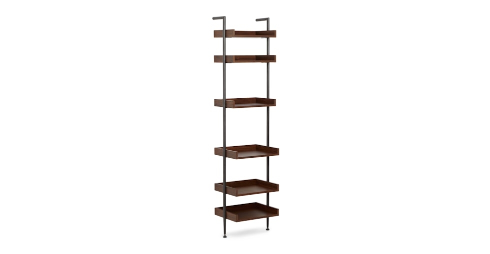 Newberry 19.5" Shelving Unit, Narrow - Walnut - Image 0