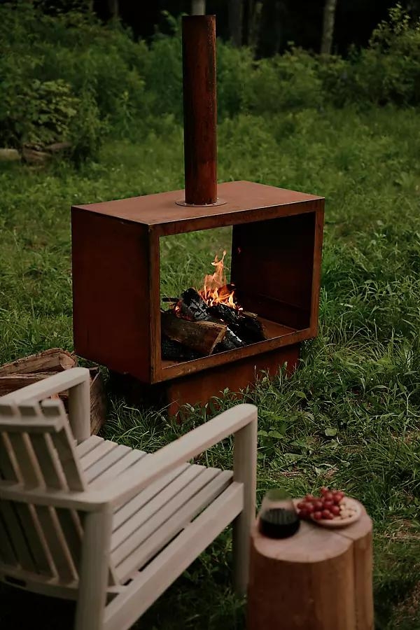 Weathering Steel Open Air Chiminea - Image 0