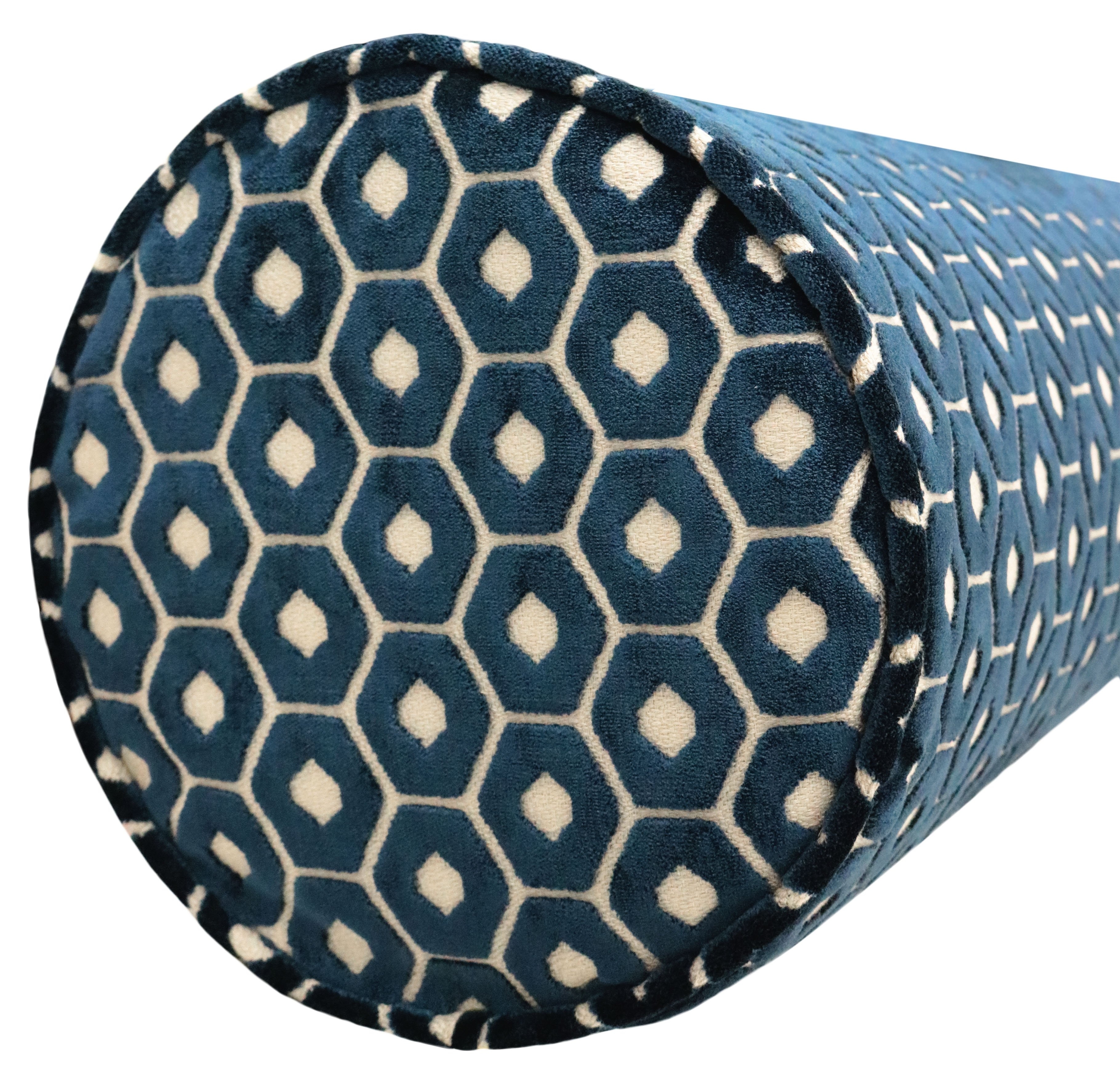THE BOLSTER :: PALOMA CUT VELVET // NAVY BLUE - Sample 4" X 4" - Image 2